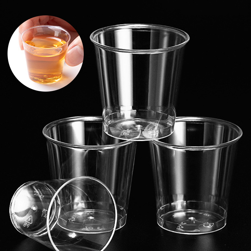 Plastic Cup 50Pcs - 50 Stück Mini klare Hartplastik Einweg