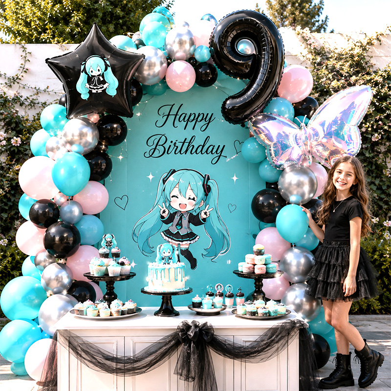Miku-Themen-Ballonbogen-Girlan – Balloon Arch Kit Bewertung und Preis