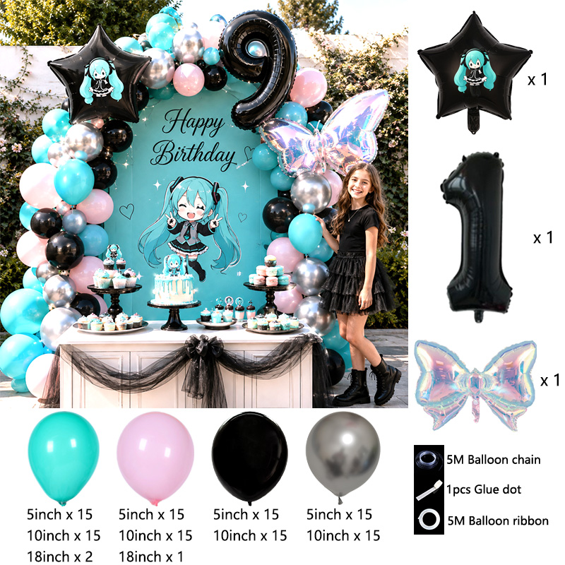 Miku-Themen-Ballonbogen-Girlan – Balloon Arch Kit Bewertung und Preis