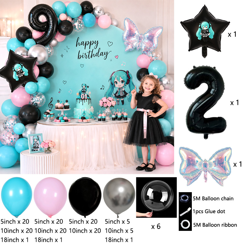 Miku-Themen-Ballonbogen-Girlan – Balloon Arch Kit Bewertung und Preis