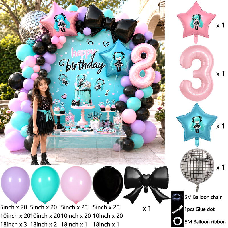Miku-Themen-Ballonbogen-Girlan – Balloon Arch Kit Bewertung und Preis